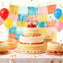 9 Multi-color Fringe Banners Photo Backdrop
